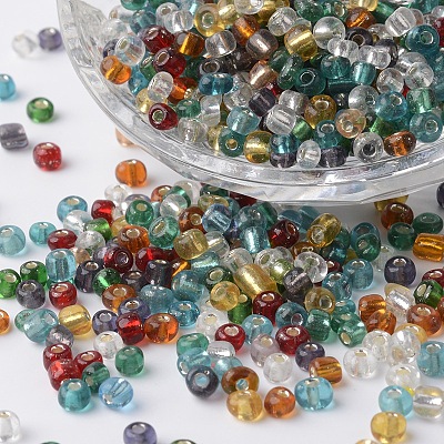 6/0 Silver Lined Round Glass Seed Beads SEED-P002-14-1