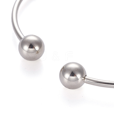 Tarnish Resistant 201 Stainless Steel Cuff Bangles BJEW-E364-BP14-1