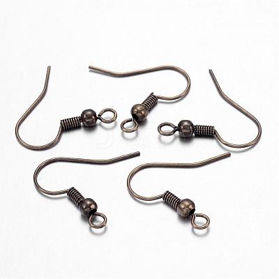 Brass Antique Bronze Earring Hooks X-KK-Q362-AB-NF-1