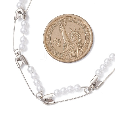 Round Imitated Pearl Acrylic Dangle Earrings & Necklaces Sets SJEW-JS01363-1