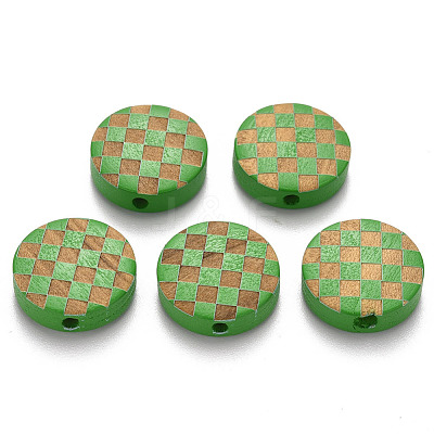 Painted Natural Wood Beads WOOD-N006-04C-1
