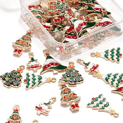 50Pcs 5 Style Alloy Enamel Pendants ENAM-LS0001-46-RS-1