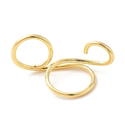 Brass Wire Open Cuff Rings RJEW-P098-01G-1