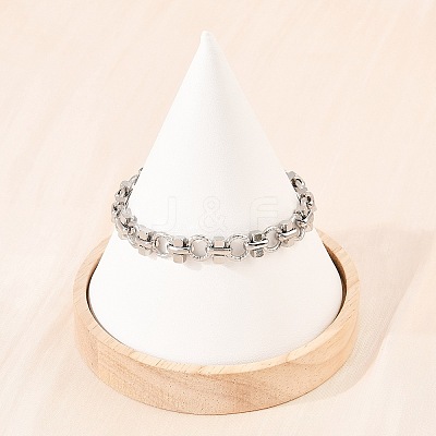 304 Stainless Steel Link Chain Bracelets for Women BJEW-H207-01F-P-1