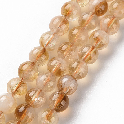Heated Natural Citrine Beads Strands X-G-S362-105B-1