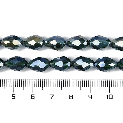 Transparent Electroplate Glass Beads Strands EGLA-N013-T8mm-B15-1