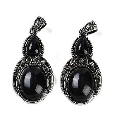 Natural Obsidian Pendants G-I370-08AS-10-1