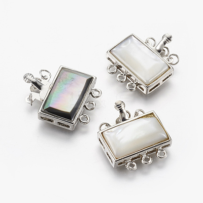 Natural Black Shell Box Clasps KK-F775-03P-1