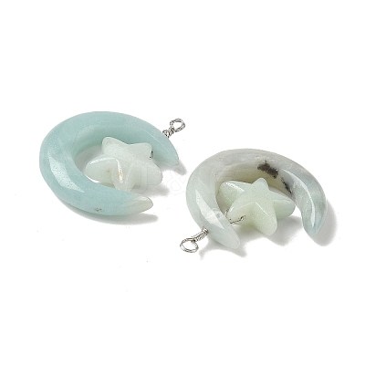 Natural Flower Amazonite Pendants G-Z086-01P-22-1