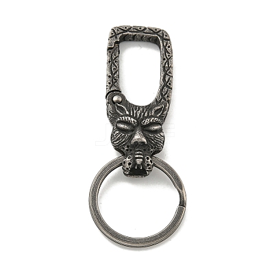 Tibetan Style 316 Surgical Stainless Steel Fittings with 304 Stainless Steel Key Ring FIND-Q101-07AS-02-1