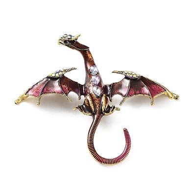Dragon Alloy Rhinestone Brooches X1-JEWB-K018-14AG-01-1