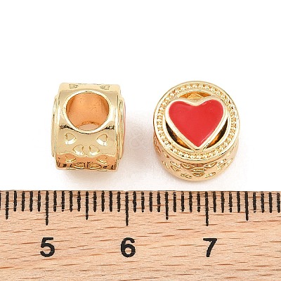 Alloy Enamel European Beads AL-CBAC2D3-22G-04-1