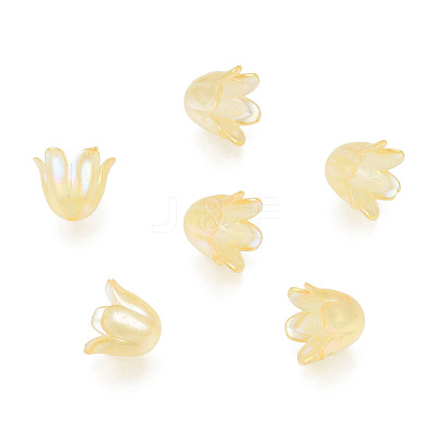 6-Petal Imitation Jelly Acrylic Bead Caps JACR-T002-02J-1
