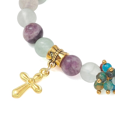 Religion Alloy Cross Charm Bracelets BJEW-JB13402-1