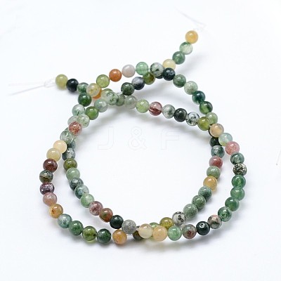 Natural Indian Agate  Round Beads Strands X-G-P100-01-1