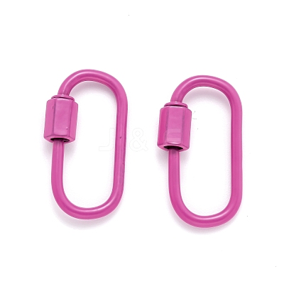 Spray Painted Brass Screw Carabiner Lock Clasps KK-B032-06-1