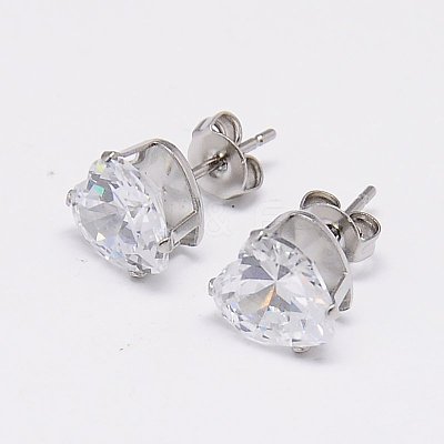 Cubic Zirconia Ear Studs STAS-E051-1A-1