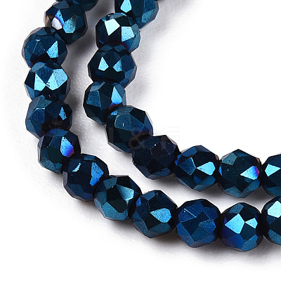 Electroplate Glass Beads Strands GLAA-H021-01A-FP16-1