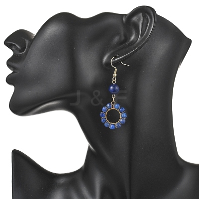 304 Stainless Steel Round Dangle Earrings EJEW-JE06786-01-1