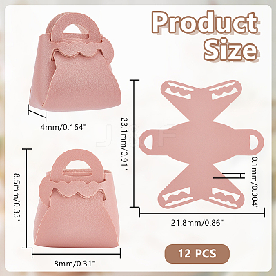 12Pcs Folding Hollow Heart Bag Shaped PU Leather Candy Gift Tote Boxes for Christmas Party Wedding Favors ABAG-AR0001-10-1