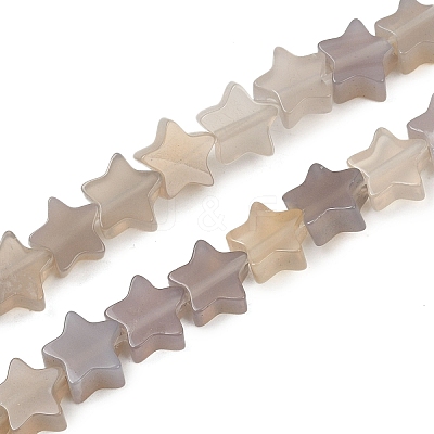 Natural Grey Agate Beads Strands G-U021-B01-02-1