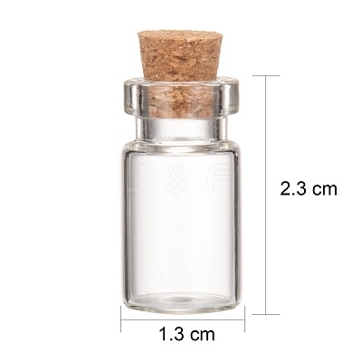 Glass Wishing Bottle Bead Containers CON-Q014-1