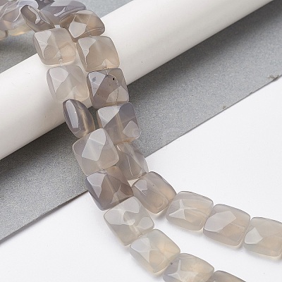 Natural Grey Agate Beads Strands G-K359-B12-01-1
