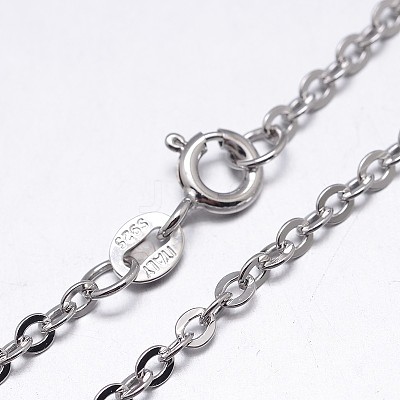 Anti-Tarnish Rhodium Plated 925 Sterling Silver Cable Chains Necklaces NJEW-M157-30C-18-1