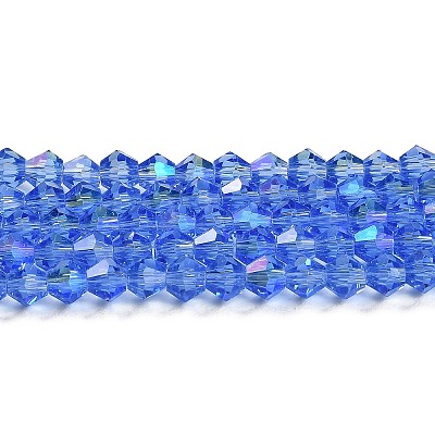 Transparent Electroplate Glass Beads Strands EGLA-A039-T6mm-L07-1