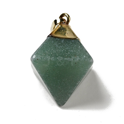 Natural Green Aventurine Pendants G-P474-03G-03-1