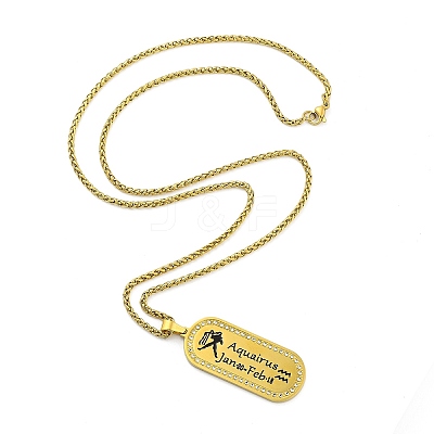 Constellation 304 Stainless Steel Micro Pave Clear Cubic Zirconia Wheat Chain Pendant Necklaces for Women Men LS-NJEW-U007-01C-1