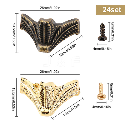 24 Stes 2 Colours Zinc Alloy Bracket FIND-GF0001-79-1