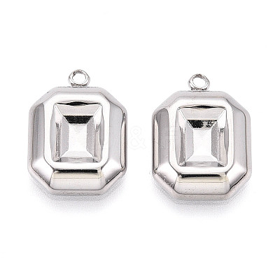 304 Stainless Steel Pendant Cabochon Settings STAS-T065-85P-1