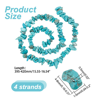 4 Strands Natural Dyed Howlite Chip Beads Strands G-AR0005-52-1