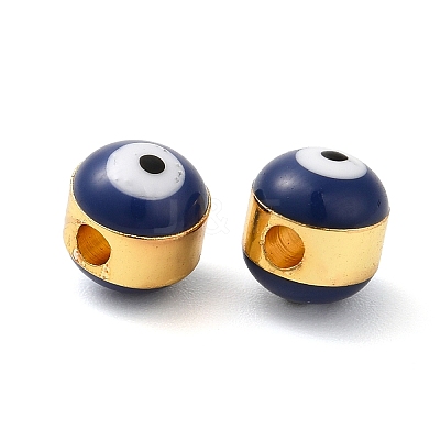 Brass Enamel Beads KK-E048-02G-05-1