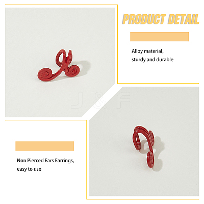 10Pcs 5 Colors Zinc Alloy Cuff Earrings for Women EJEW-HS0001-08-1