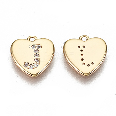 Brass Micro Pave Clear Cubic Zirconia Charms KK-N231-234J-NF-1