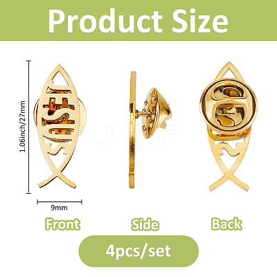 4Pcs 304 Stainless Steel Lapel Pin Backs for Clothes Backpack JEWB-FH0002-11G-1