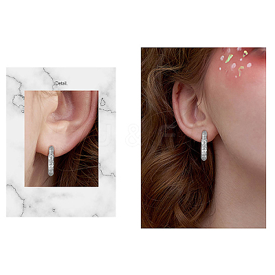Rhodium Plated 925 Sterling Silver Huggie Hoop Earrings JE908A-1