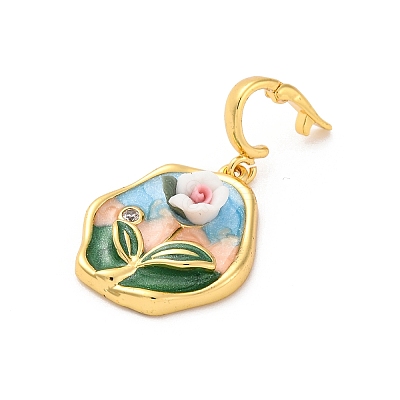 Brass Enamel Pendants KK-S502-04G-A-1
