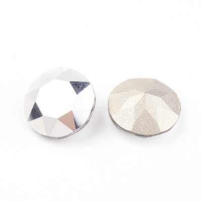 Pointed Back & Back Plated Glass Rhinestone Cabochons RGLA-J012-8mm-001CA-1