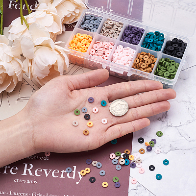 2100Pcs 10 Colors Handmade Polymer Clay Beads CLAY-BT0001-04-1