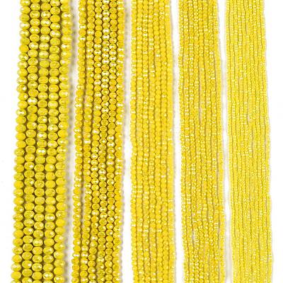 Electroplate Glass Beads Strands EGLA-A044-P6mm-B04-1
