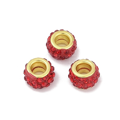 Alloy Rhinestone Clay Pave Beads ALRI-D300-04G-16-1