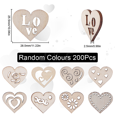 200Pcs Laser Cut Wood Shapes WOOD-SC0001-76-1