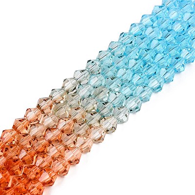 Gradient Color Baking Paint Glass Bead Strands DGLA-A039-T2mm-A016-1
