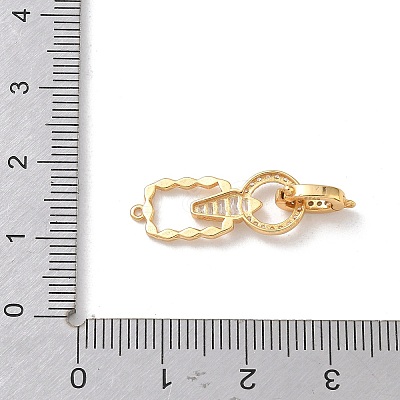 925 Sterling Silver Micro Pave Clear Cubic Zirconia Fold Over Clasps SE-CBAF1B0-02G-1