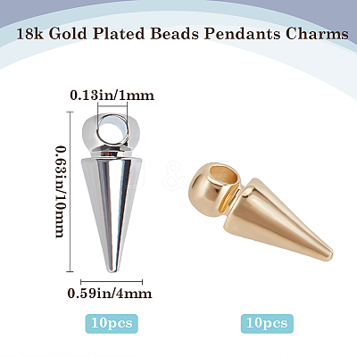 20Pcs 2 Colors Brass Charms KK-BBC0015-19-1