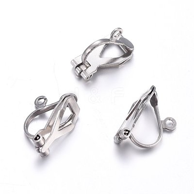 Tarnish Resistant 304 Stainless Steel Clip-on Earring Findings STAS-O110-21P-1