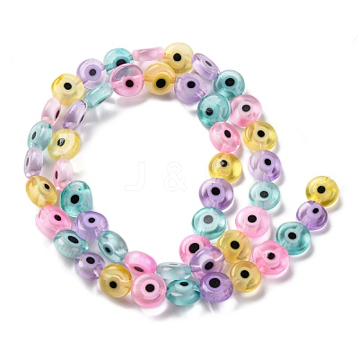 Handmade Evil Eye Lampwork Beads Strands LAMP-G164-10B-1
